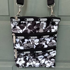 LeSportsac Black & White Crossbody Purse